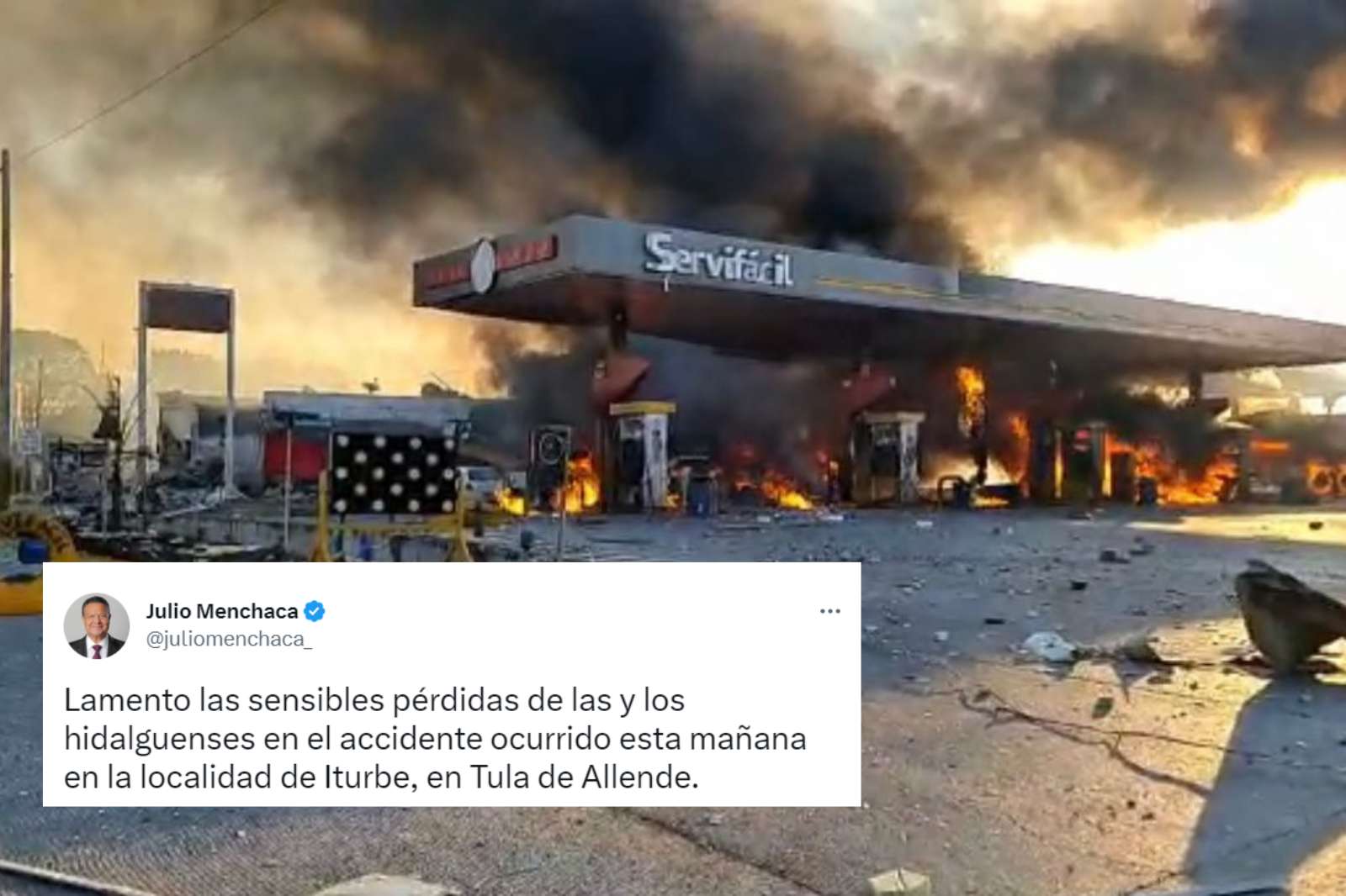 Lamenta gobernador muertes ocurridas en la explosión de la gasolinera en Tula