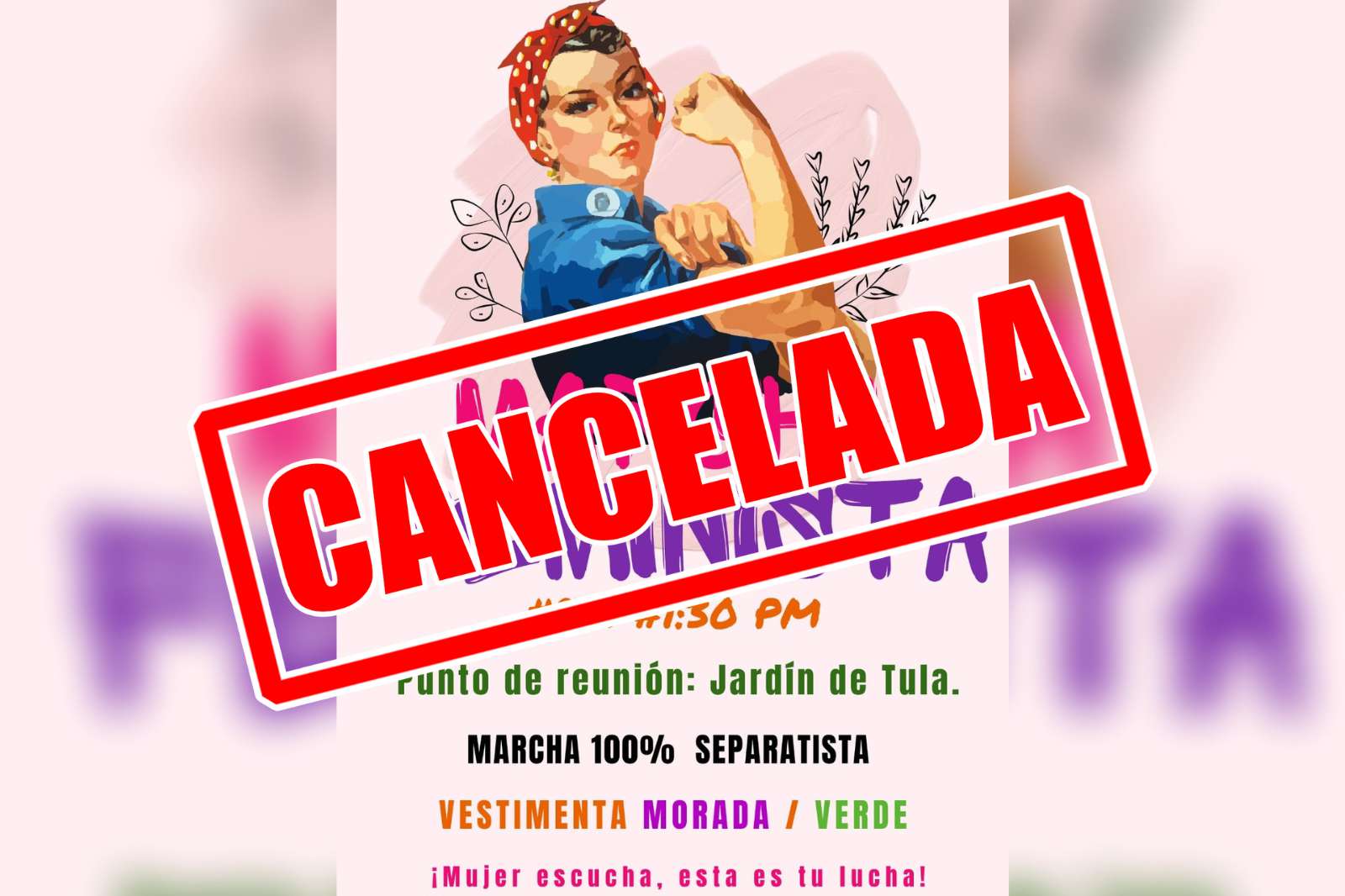 Cancelan marcha del #8M en Tula