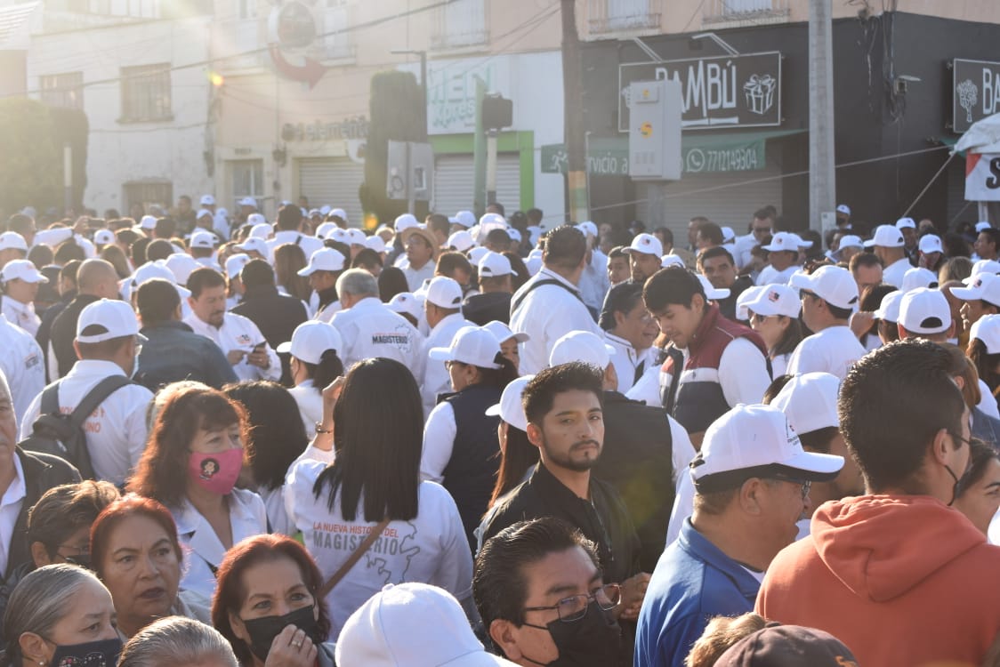 Marcha del SNTE para pedir revisión de condiciones magisteriales: líder sección XV