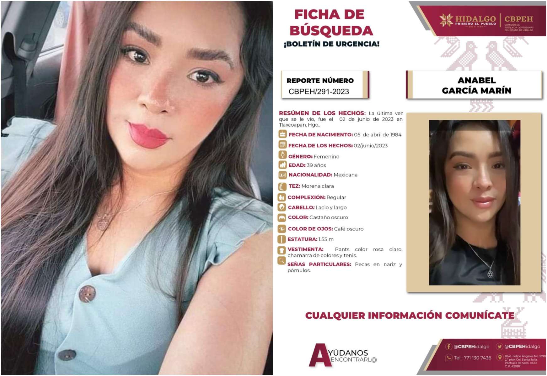 Emiten ficha de búsqueda para localizar a Anabel, desapareció en Tlaxcoapan