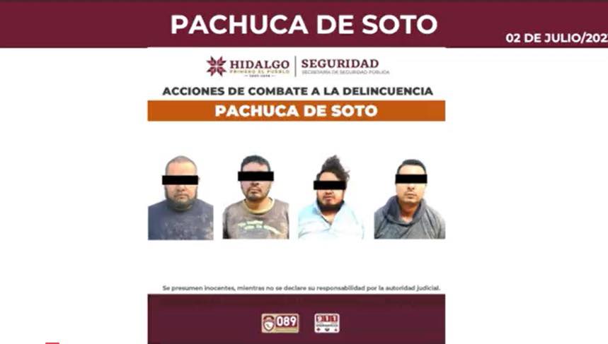 Desmienten hallazgo de dos cuerpos descuartizados en Pachuca; detenidos de SLP y Edomex