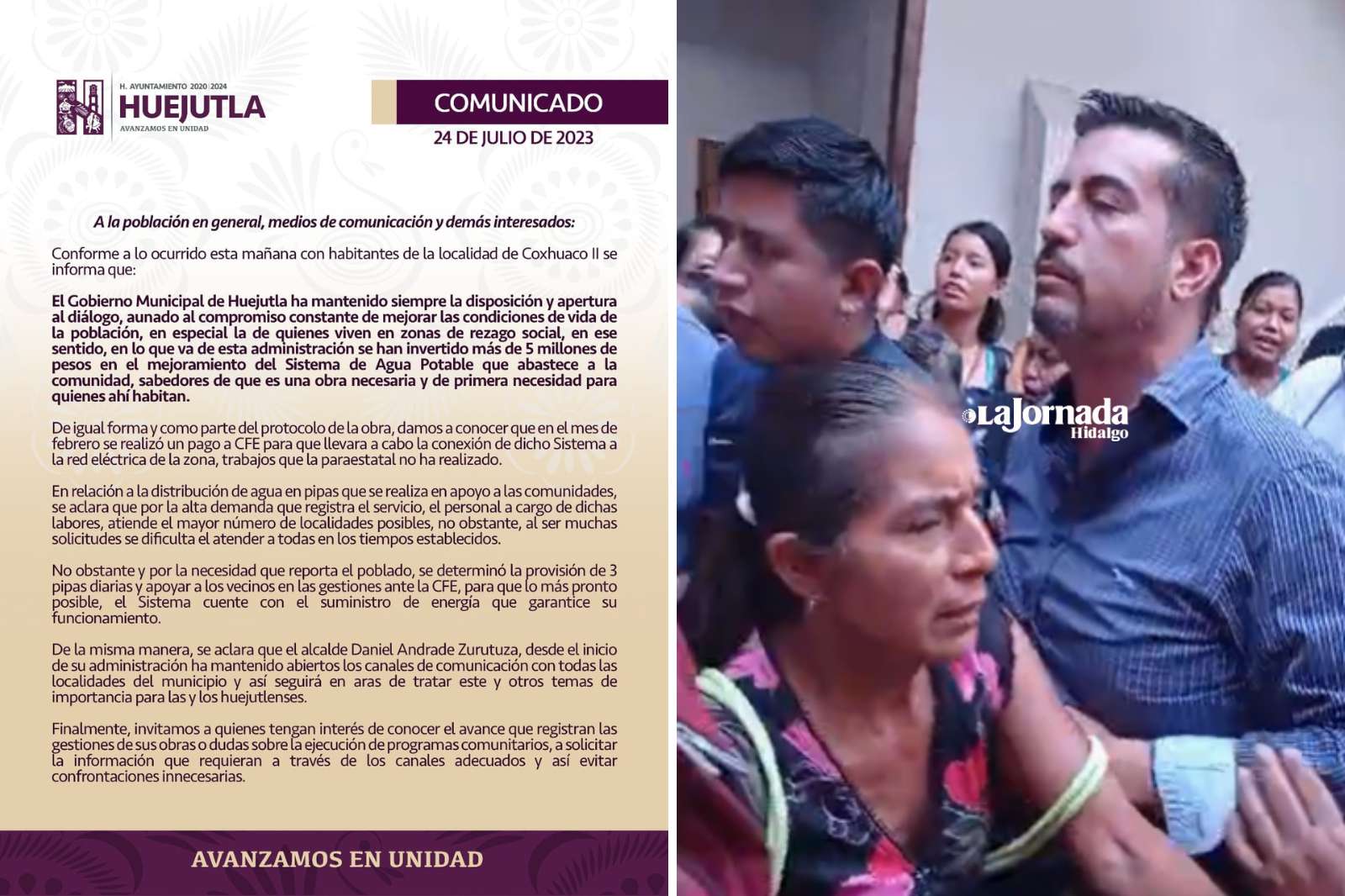 Gobierno de Huejutla responde a manifestación por falta de agua