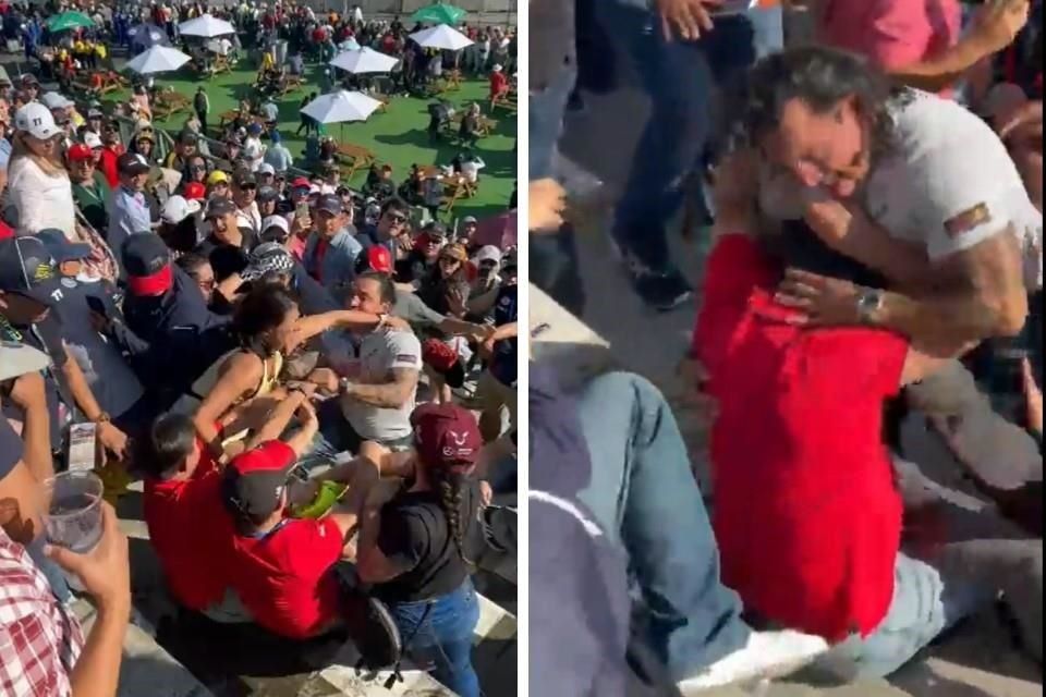 VIDEO | Aficionados se agarran a golpes en Gran Premio de México