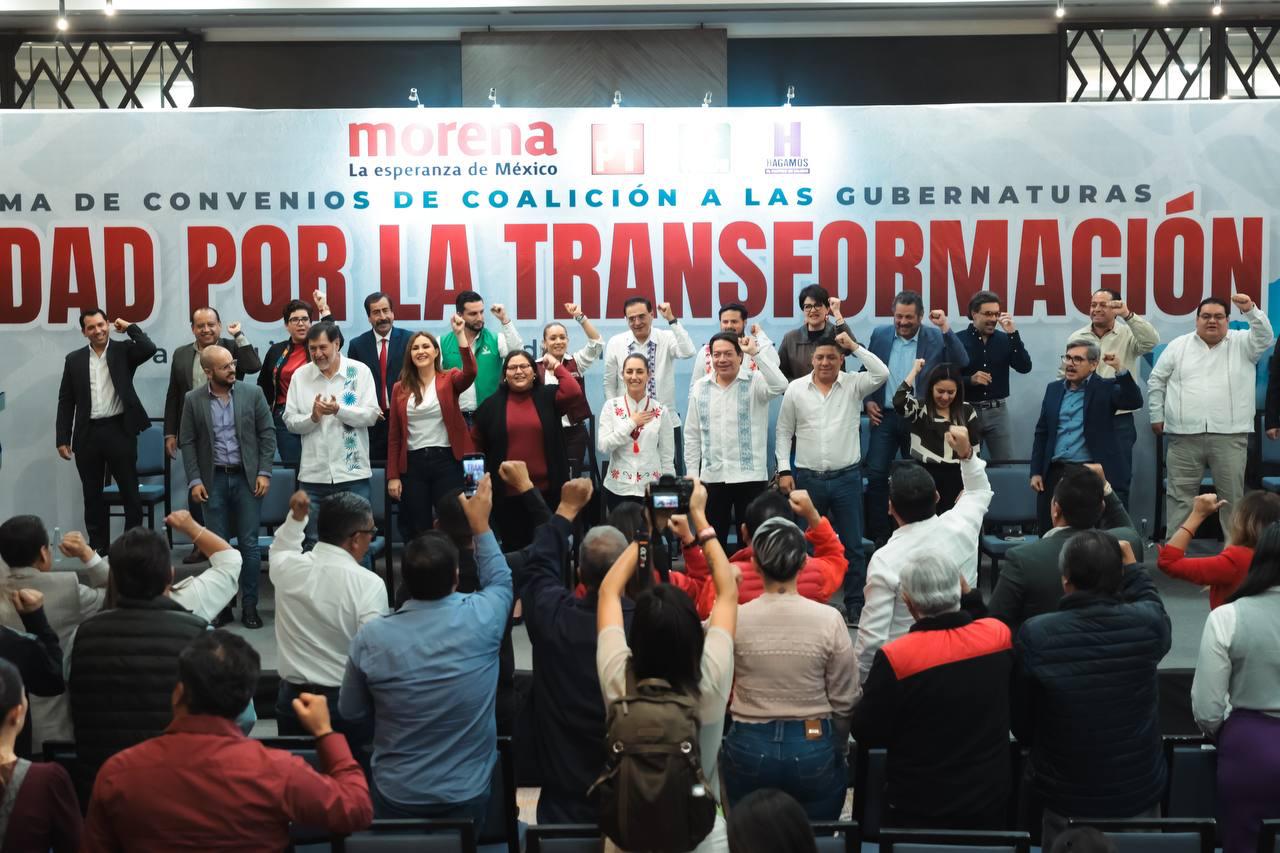 Alianza Morena-PT-PVEM acuerda coalición en CDMX, Jalisco, Tabasco y Yucatán