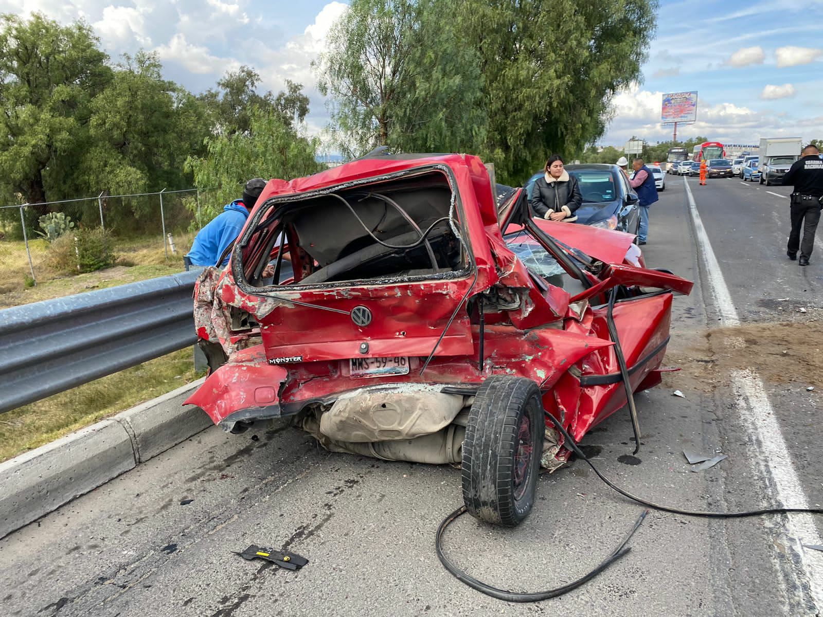 Carambola en la México Pachuca deja cinco heridos y caos vial en Tizayuca