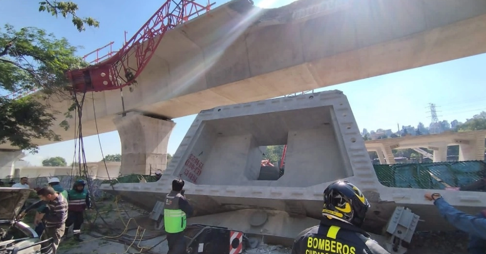 Colapsa estructura del Tren Interurbano en Observatorio