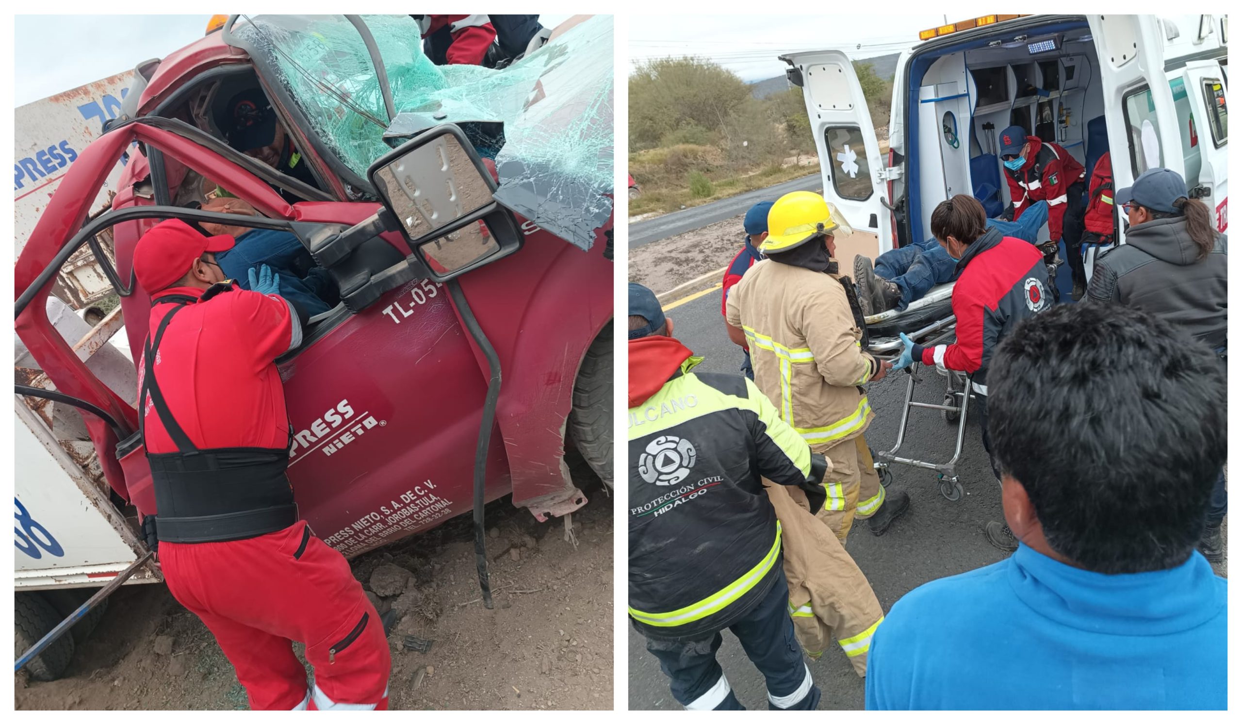 Tasquillo: accidente de camioneta de gas deja dos lesionados