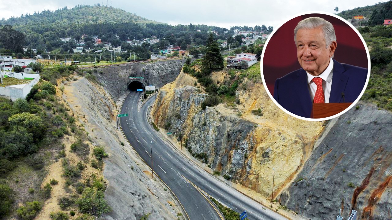 AMLO supervisa carretera Real del Monte-Huasca: estará lista en agosto