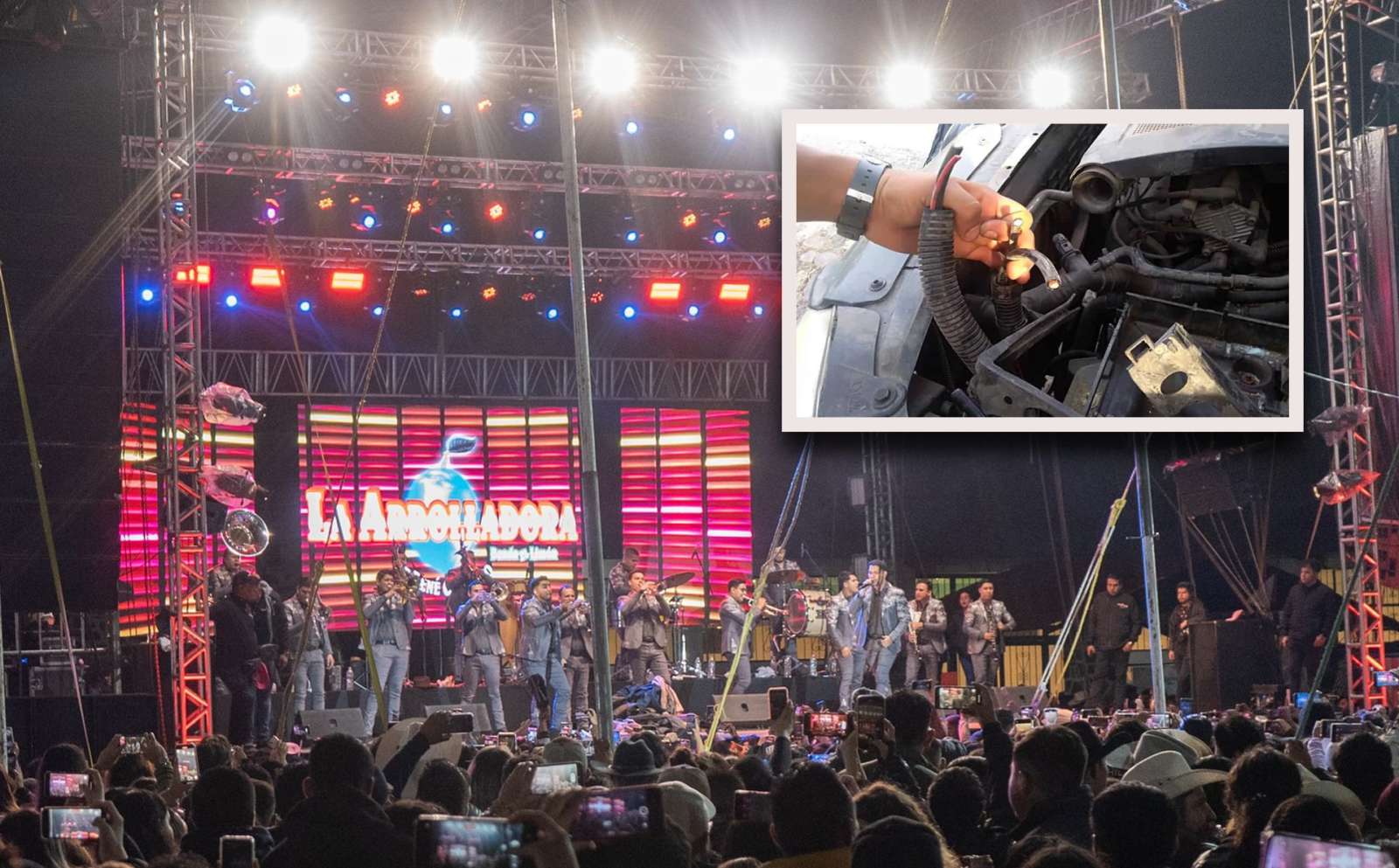 Roban computadoras de autos  durante concierto de La Arrolladora en Villa de Tezontepec