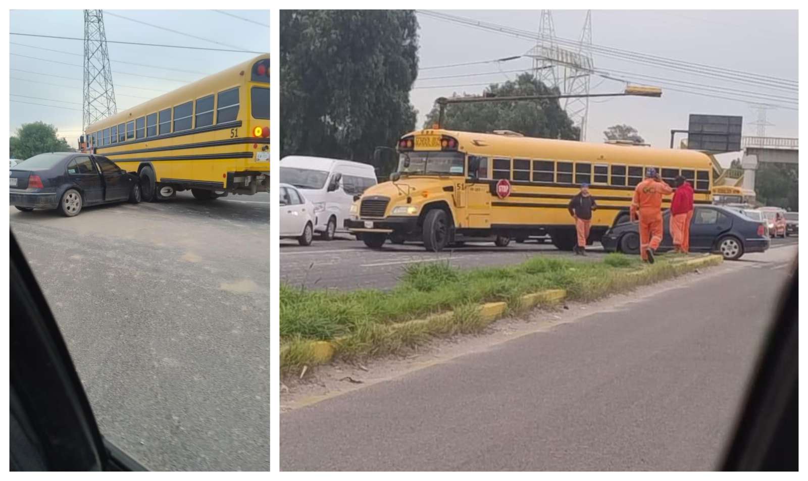 Atitalaquia: coche y autobús chocan en la carretera Jorobas-Tula