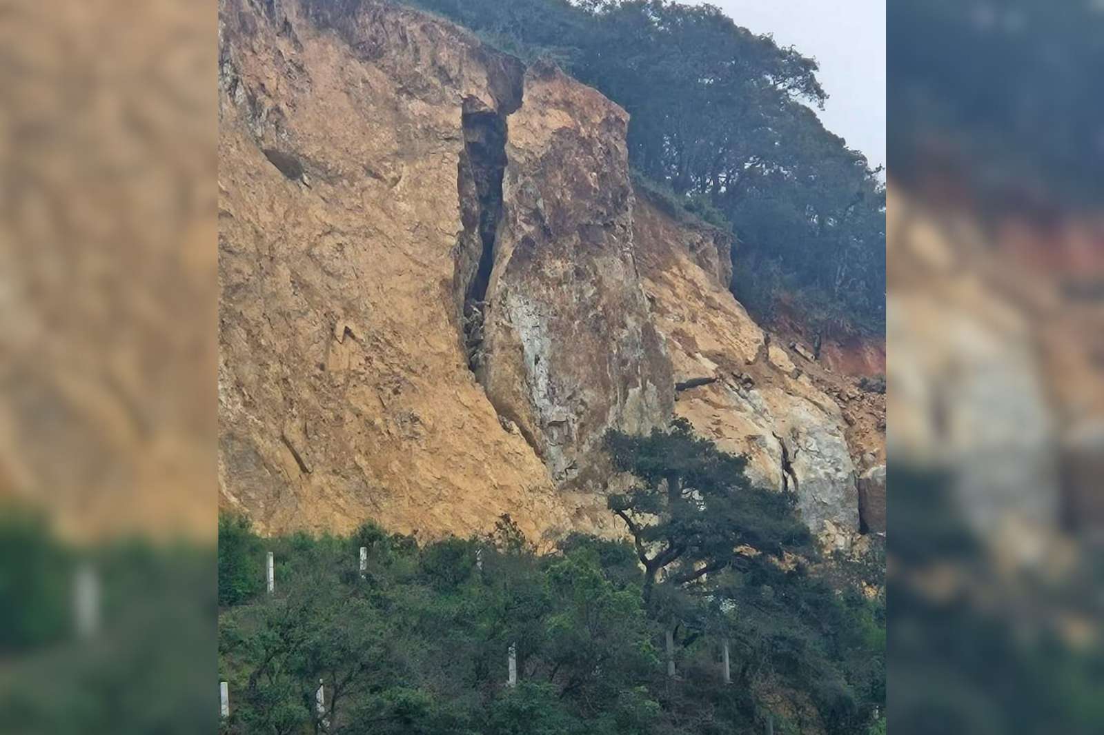 ¡ATENCIÓN! Posible derrumbe en la carretera Real del Monte