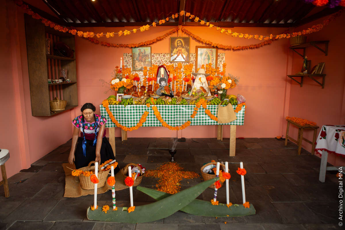 Exponen ofrenda de Santa Ana Hueytlalpan en Museo Nacional de Antropología