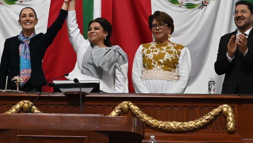 Presidenta Sheinbaum asiste a la toma de protesta de Clara Brugada como Jefa de Gobierno de la Ciudad de México  