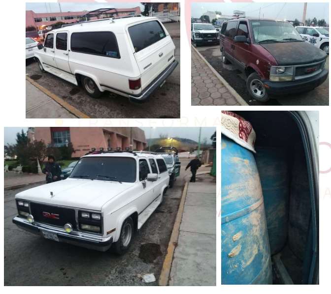 Tulancingo: aseguran dos camionetas con huachicol