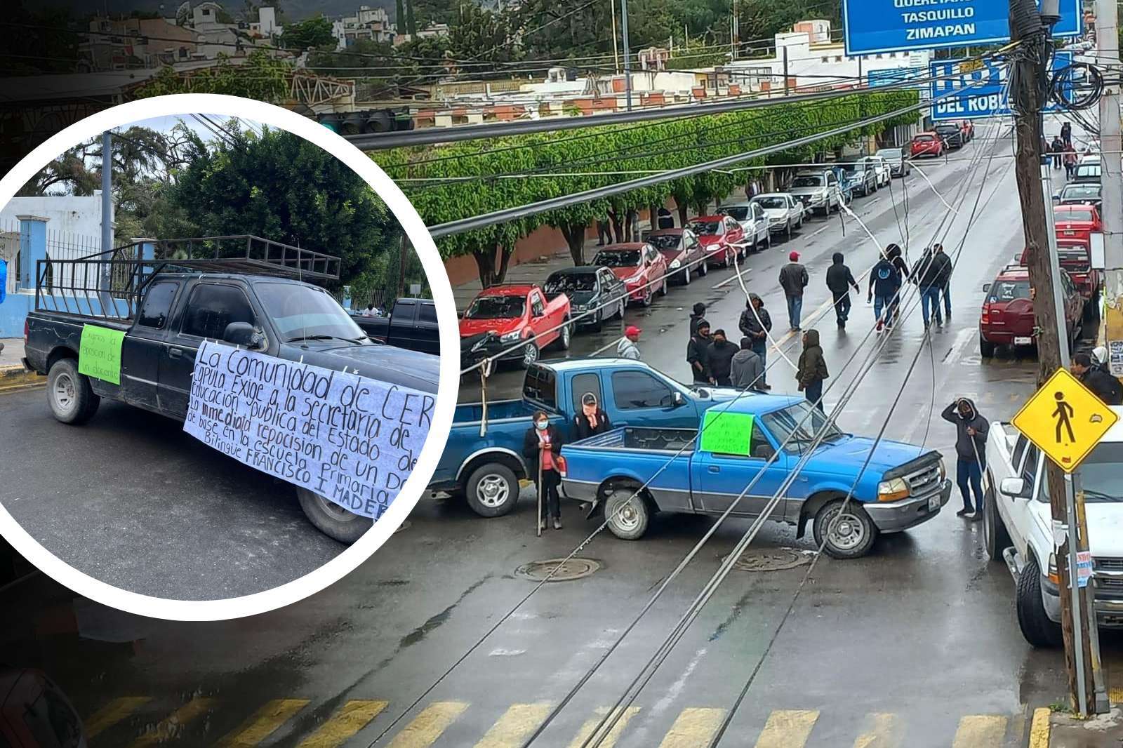 Padres de familia bloquean avenida en Ixmiquilpan. Esto es lo que piden