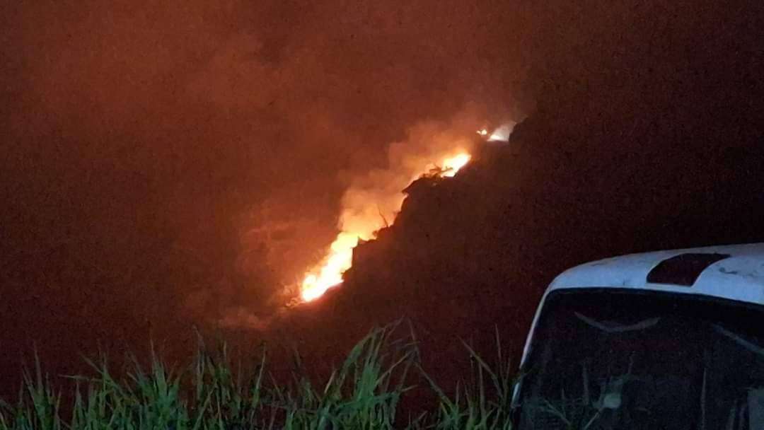 Se produce fuerte incendio en paraje de La Misión, Hidalgo