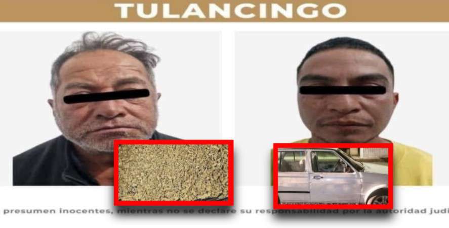 SSPH detiene a sujetos con mariguana en Tulancingo