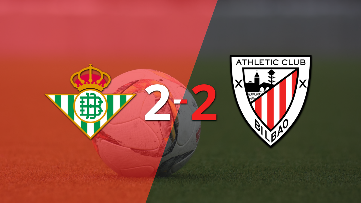 En un emocionante partido, Betis y Athletic Bilbao empataron 2-2