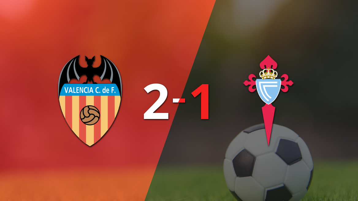 Con la mínima diferencia, Valencia venció a Celta por 2 a 1
