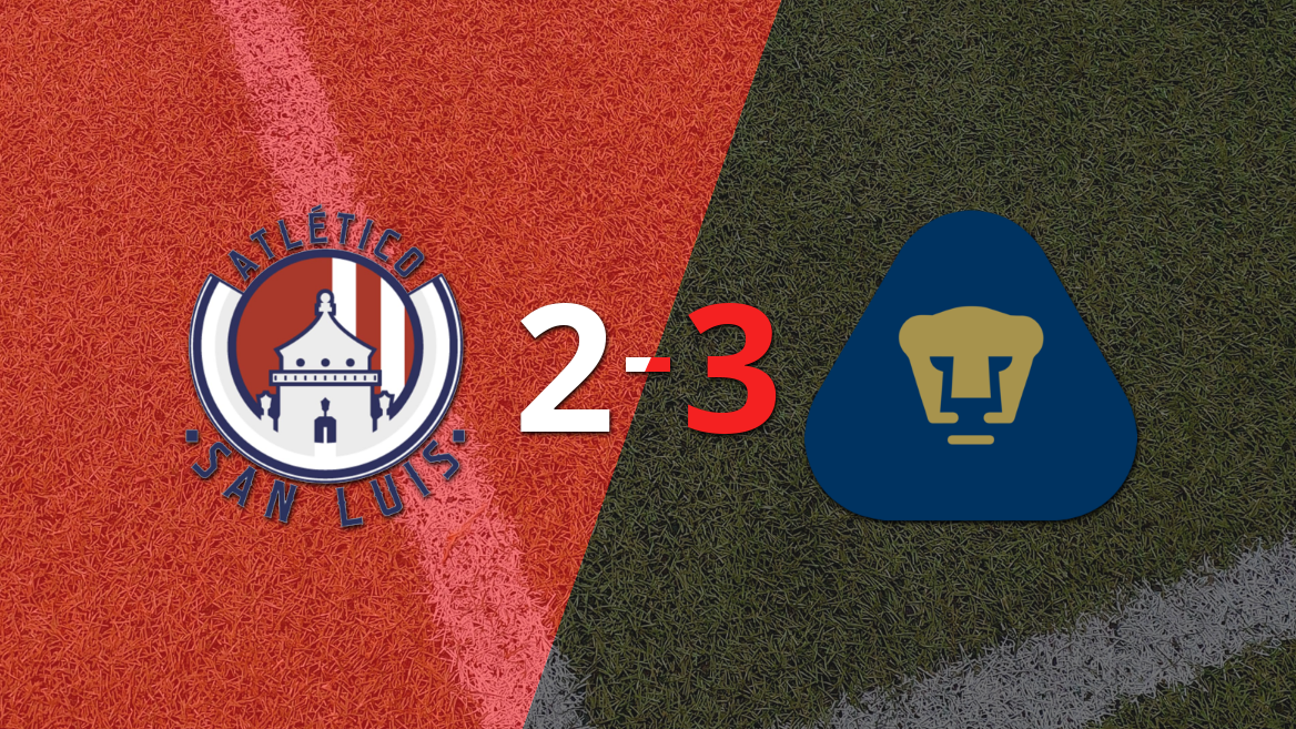 Ignacio Pussetto anota doblete en la victoria por 3 a 2 de Pumas UNAM sobre Atl. de San Luis