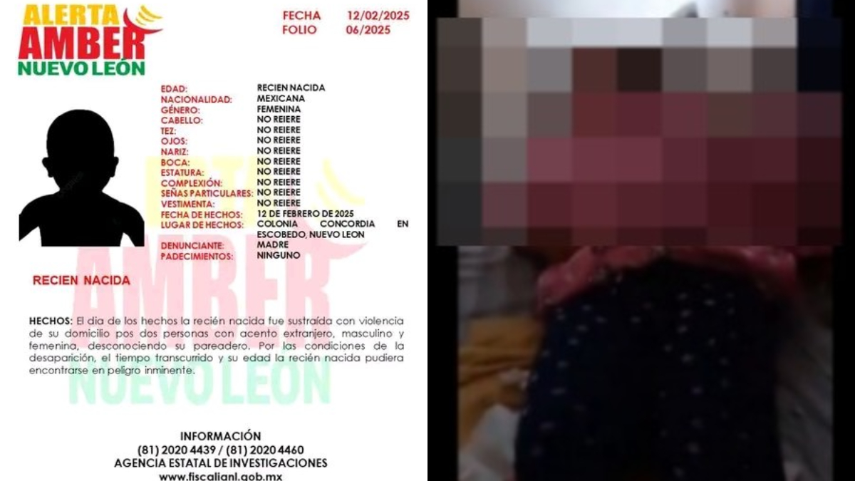 Lanzan Alerta Amber por robo de bebé recién nacida; extranjeros provocaron el parto a la madre en NL