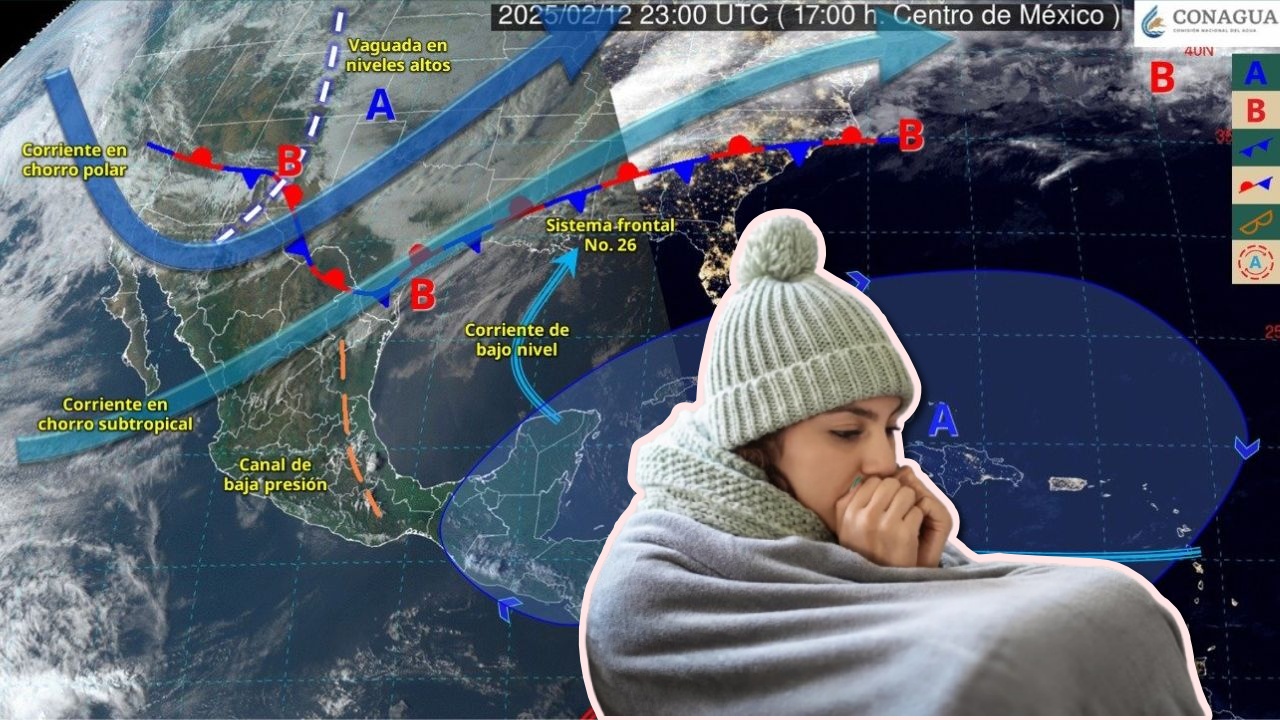 El SMN prevé 48 frentes fríos para México en la temporada 2025-2026. Octubre será clave por la interacción con ciclones tropicales.