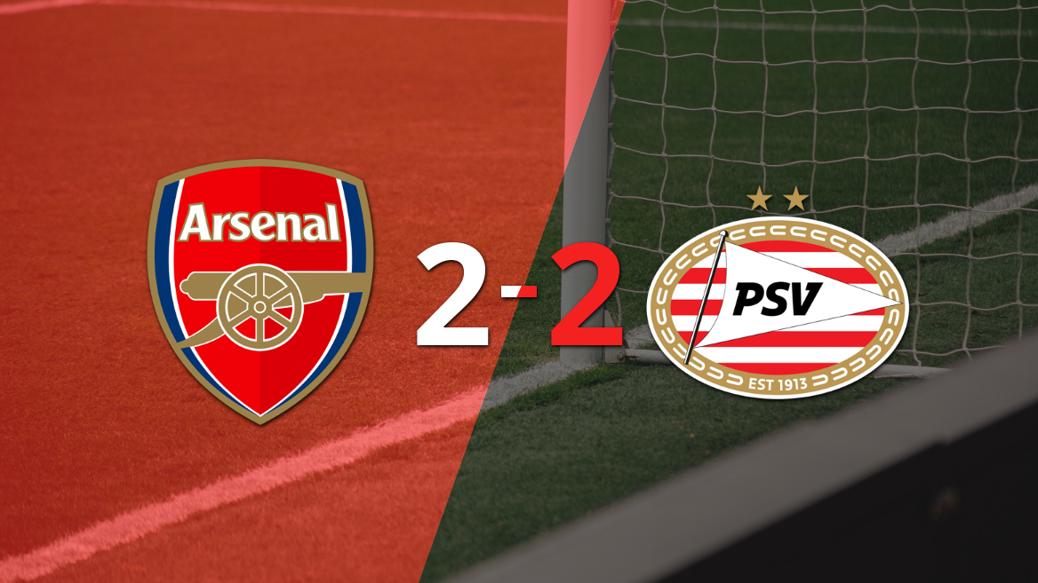 Arsenal empató frente a PSV y logró su clasificación a Cuartos de Final