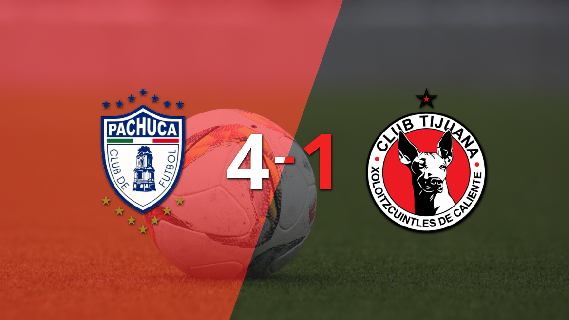 Tijuana fue superado fácilmente y cayó 4-1 contra Pachuca