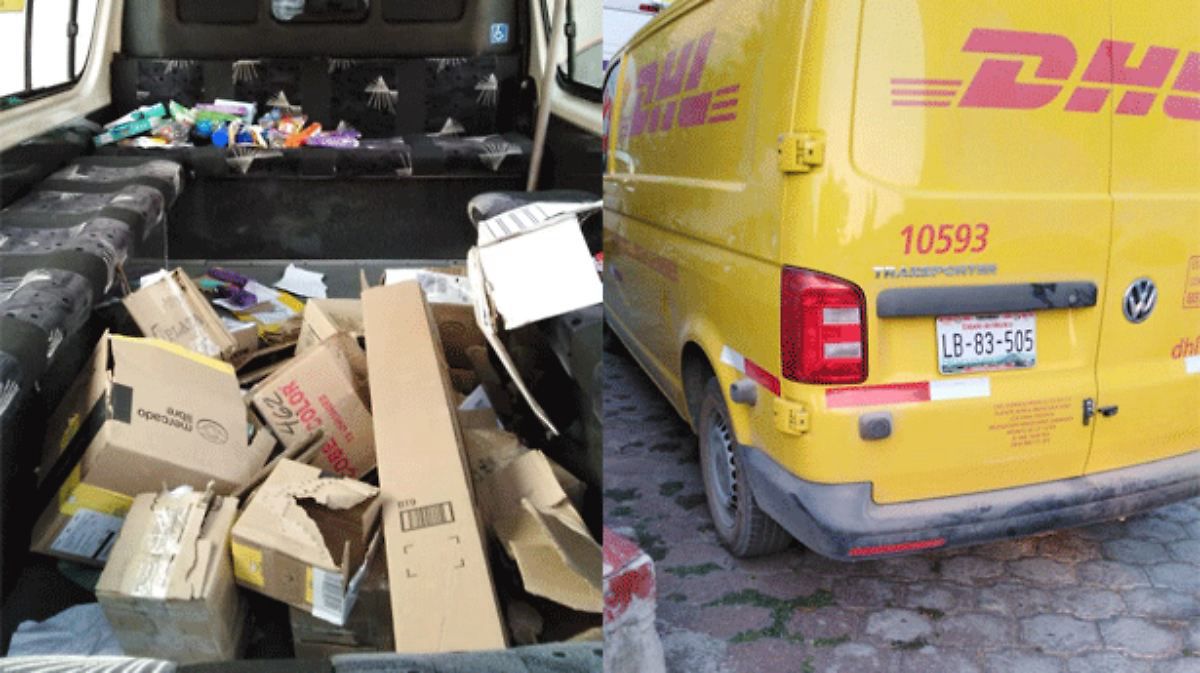 Sin paquetes: así fue recuperada una camioneta de DHL robada con violencia en Tezontepec