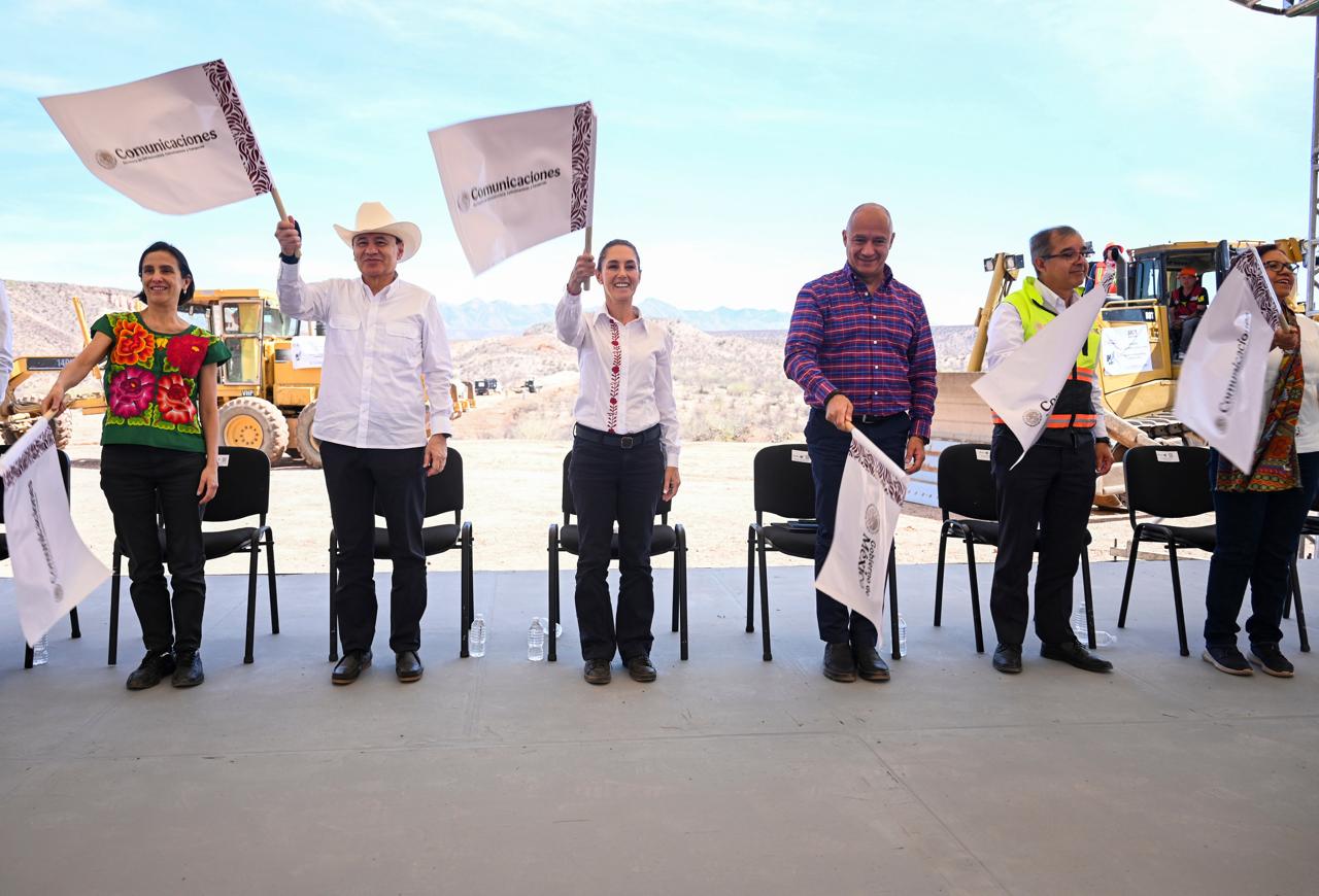 Sheinbaum encabeza inicio de construcción de la carretera en Sonora