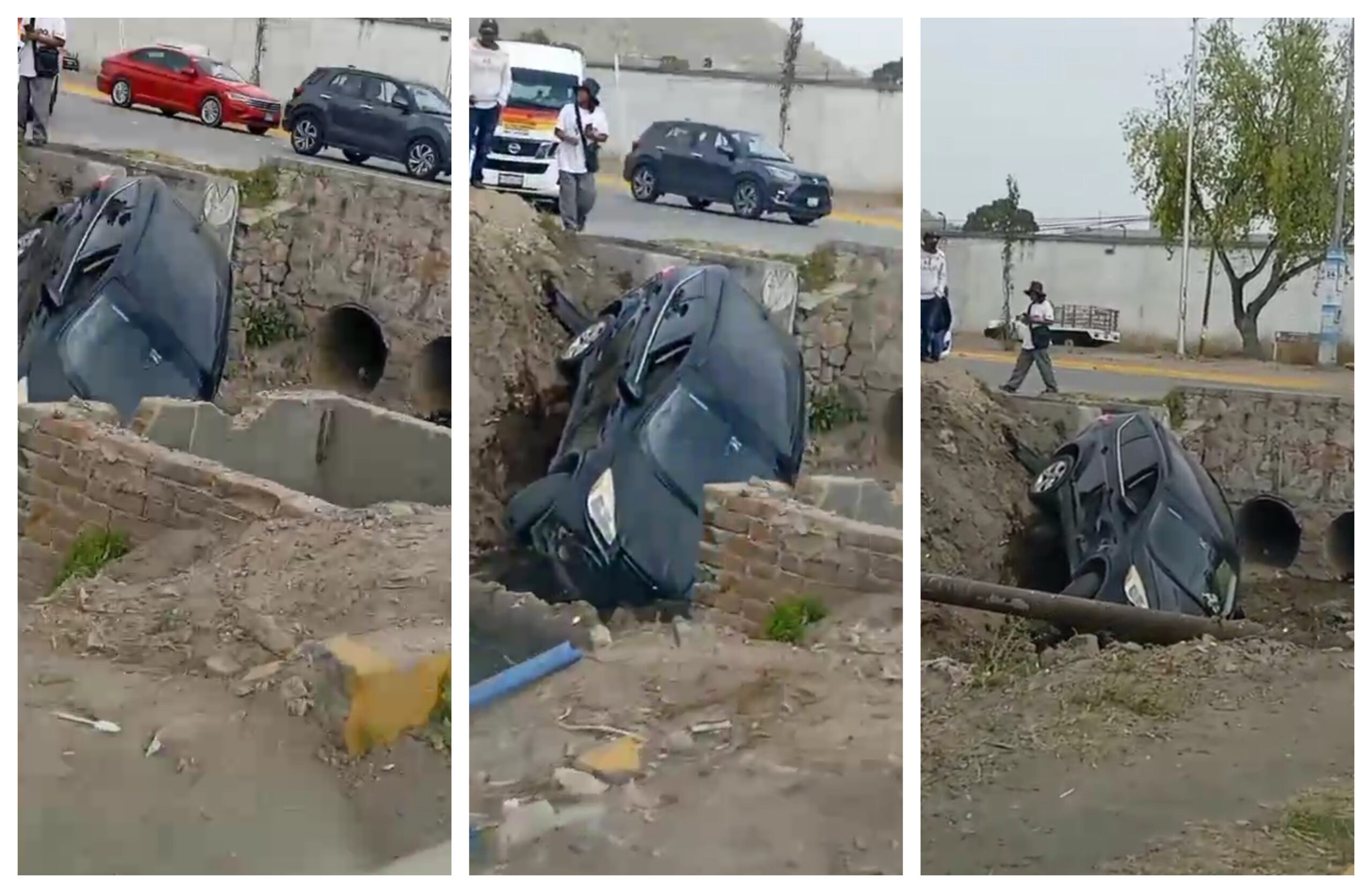 Accidente en Pachuca: camioneta cae en canal en el bulevar Minero | VIDEO