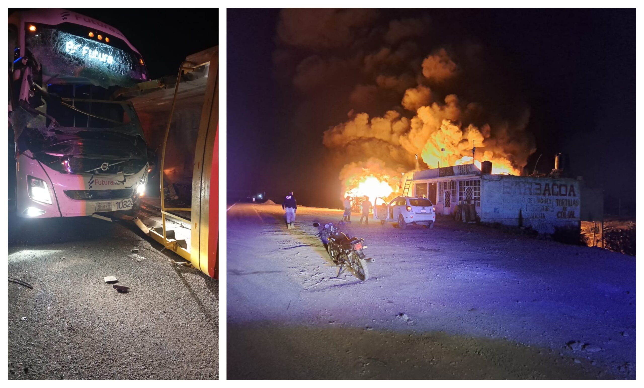 Autopista México-Tuxpan: fuerte accidente entre tráiler y autobús de pasajeros | VIDEO