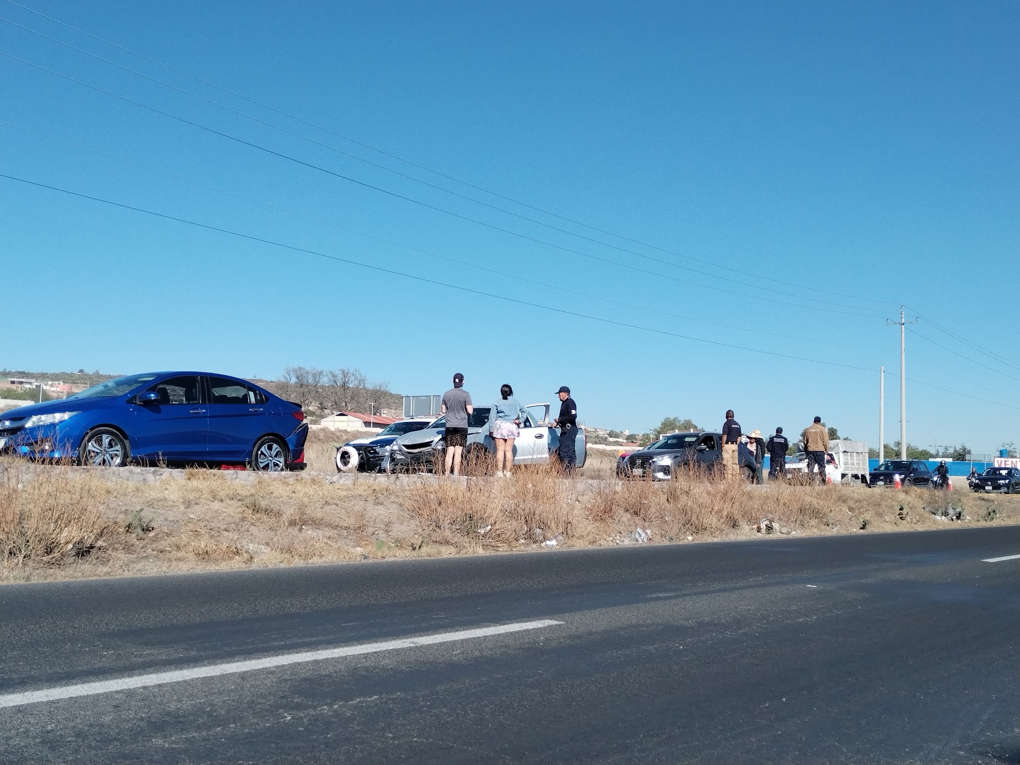 Carambola provoca tráfico en la carretera Actopan–Pachuca