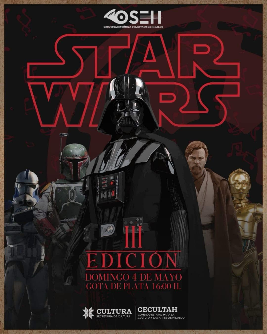 ¡La Fuerza llega a Hidalgo! Concierto Star Wars III con la OSEH