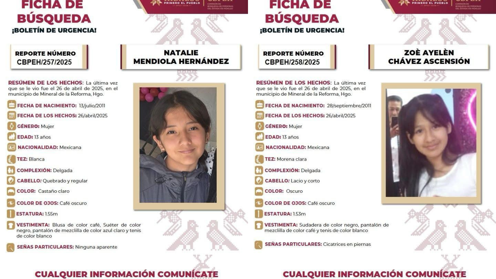 Buscan a dos adolescentes desaparecidas en Mineral de la Reforma; activan operativo especial