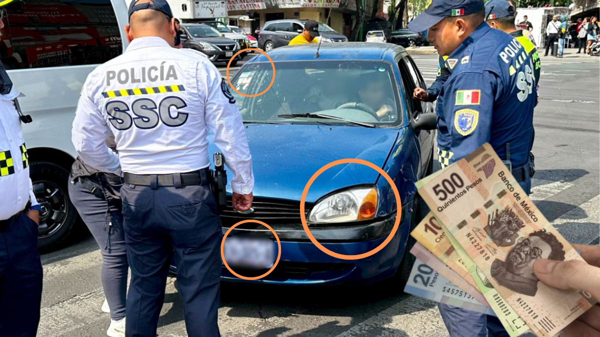 Usar accesorios no permitidos en tu auto puede costarte una multa de hasta 5 mil 657 pesos en la CDMX.