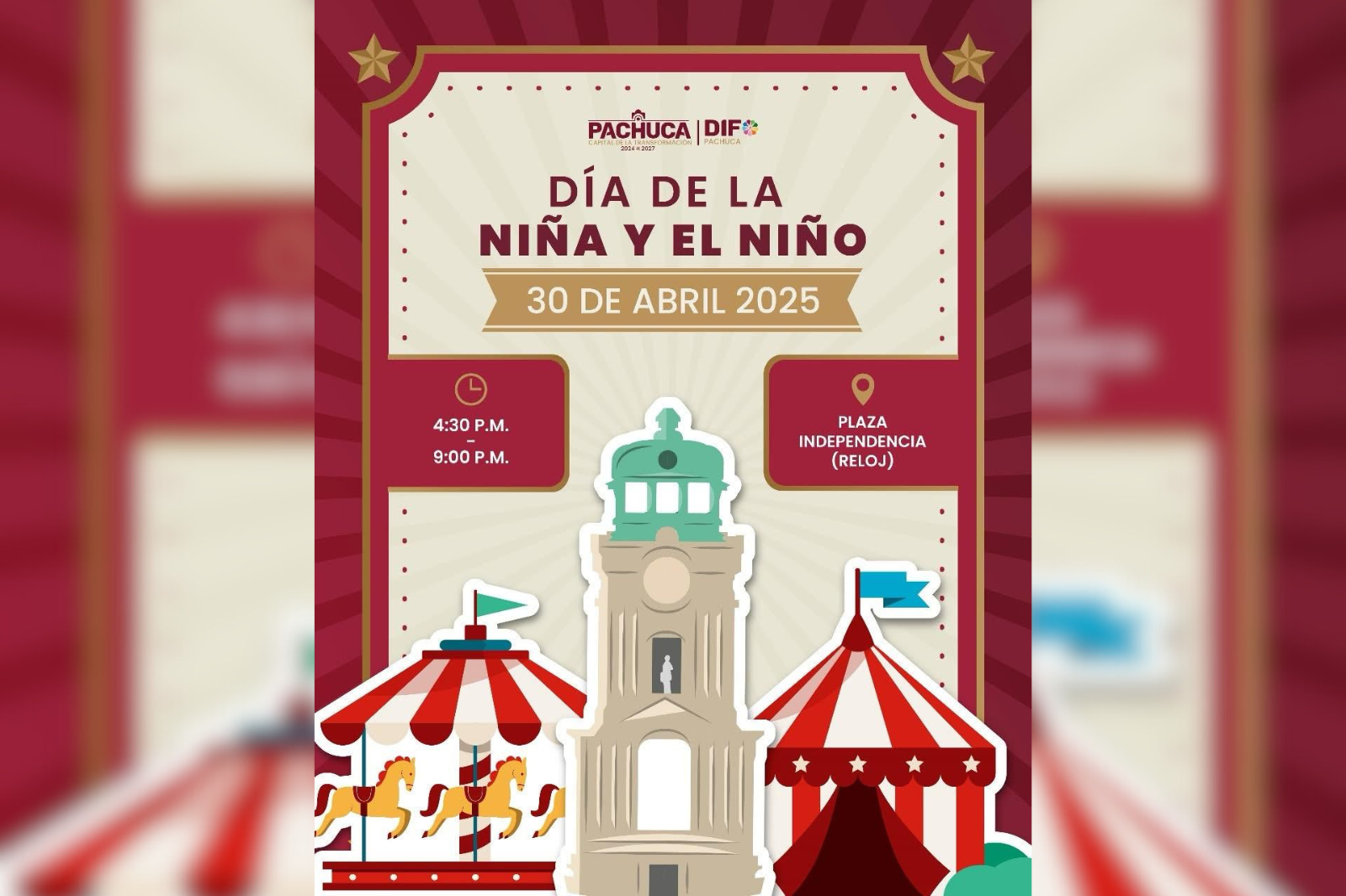 ¡El Día del Niño en Pachuca será increíble! Diversión gratis en el Reloj Monumental
