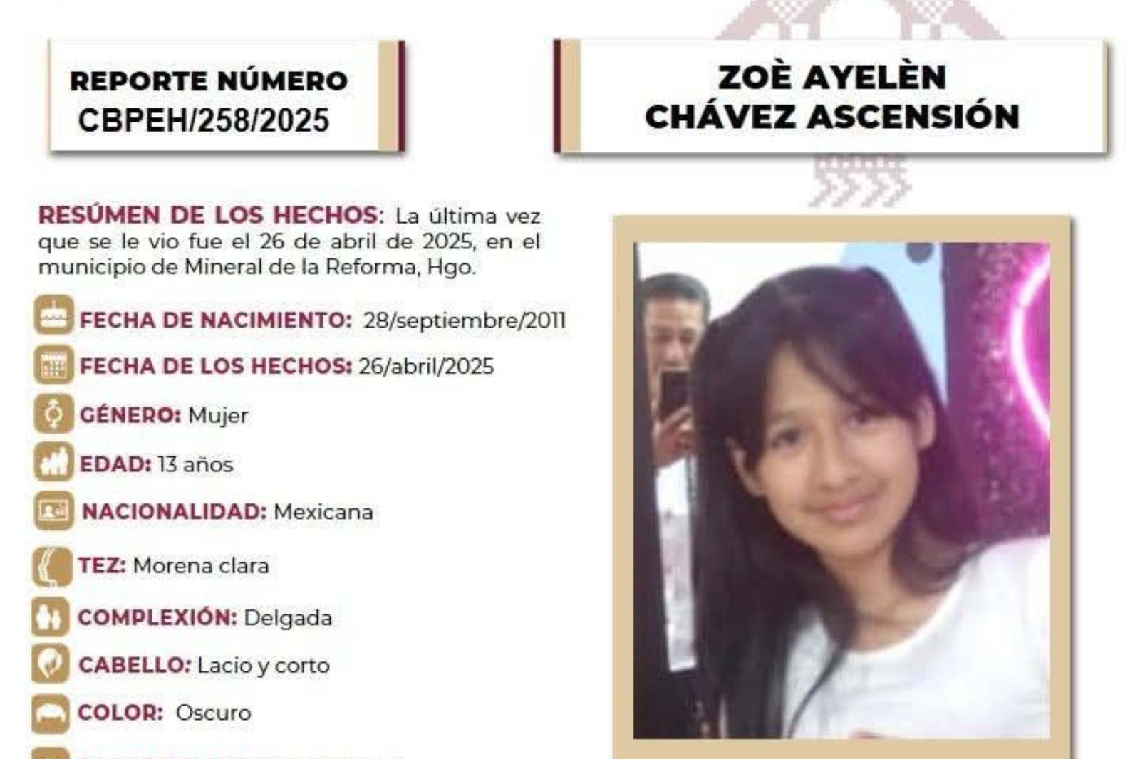 Ayuda a localizar a Zoé, se extravió en Mineral de la Reforma