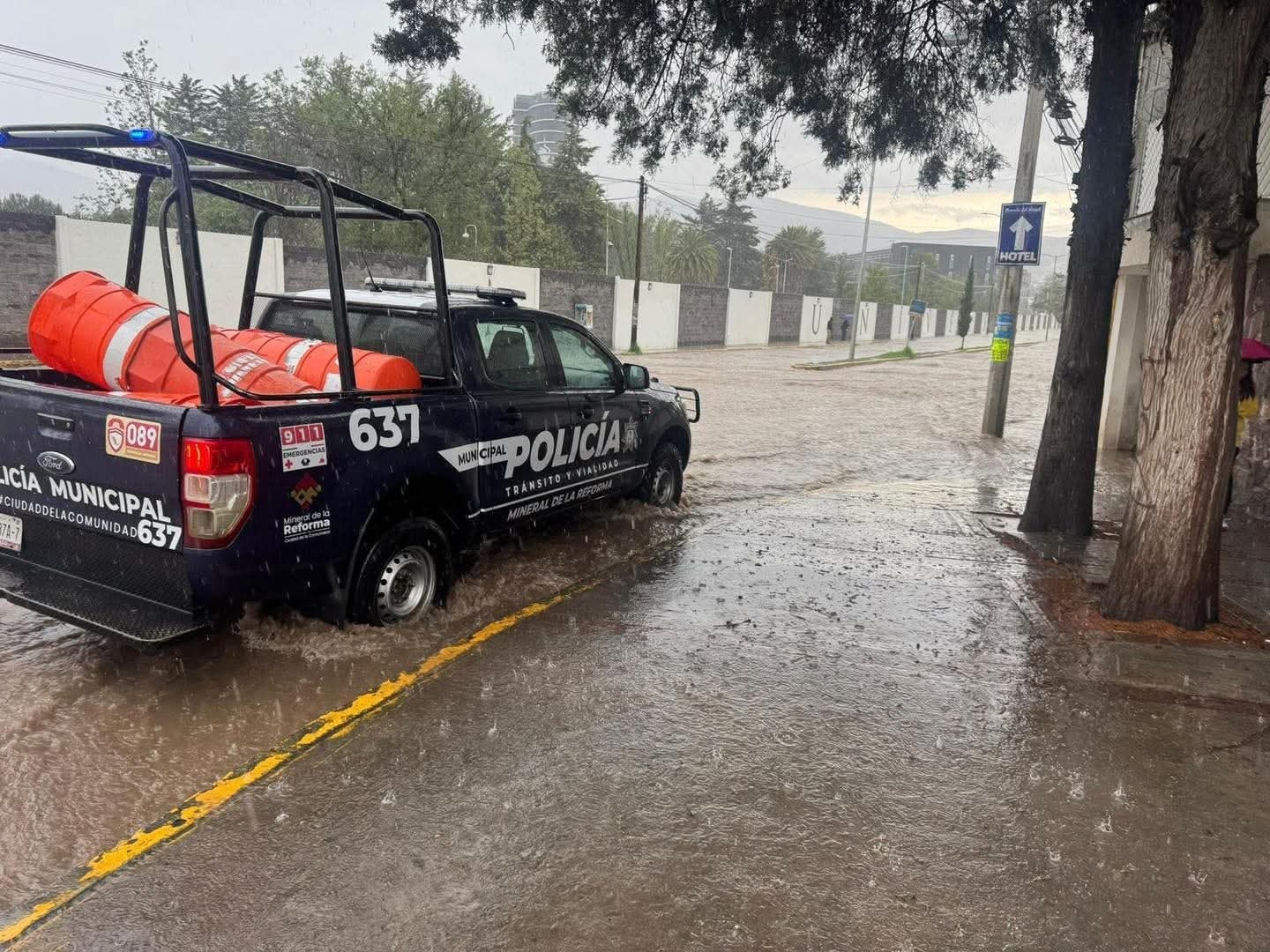 Seguridad Pública de Mineral de la Reforma reliza monitoreo ante lluvias