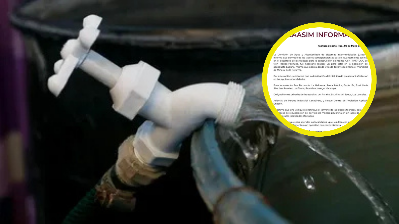 ¿Estás en la lista? 14 colonias se quedarán sin agua hasta 72 horas: Caasim