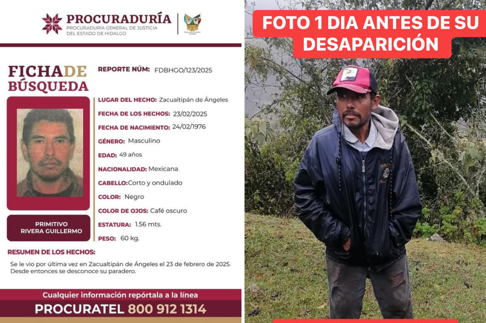 Buscan a albañil desaparecido en Zacualtipán desde febrero
