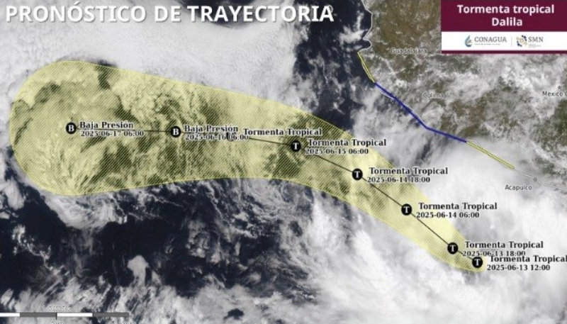 Cuatro-E se intensifica a tormenta tropical ‘Dalila’: ¿afectará a Hidalgo?