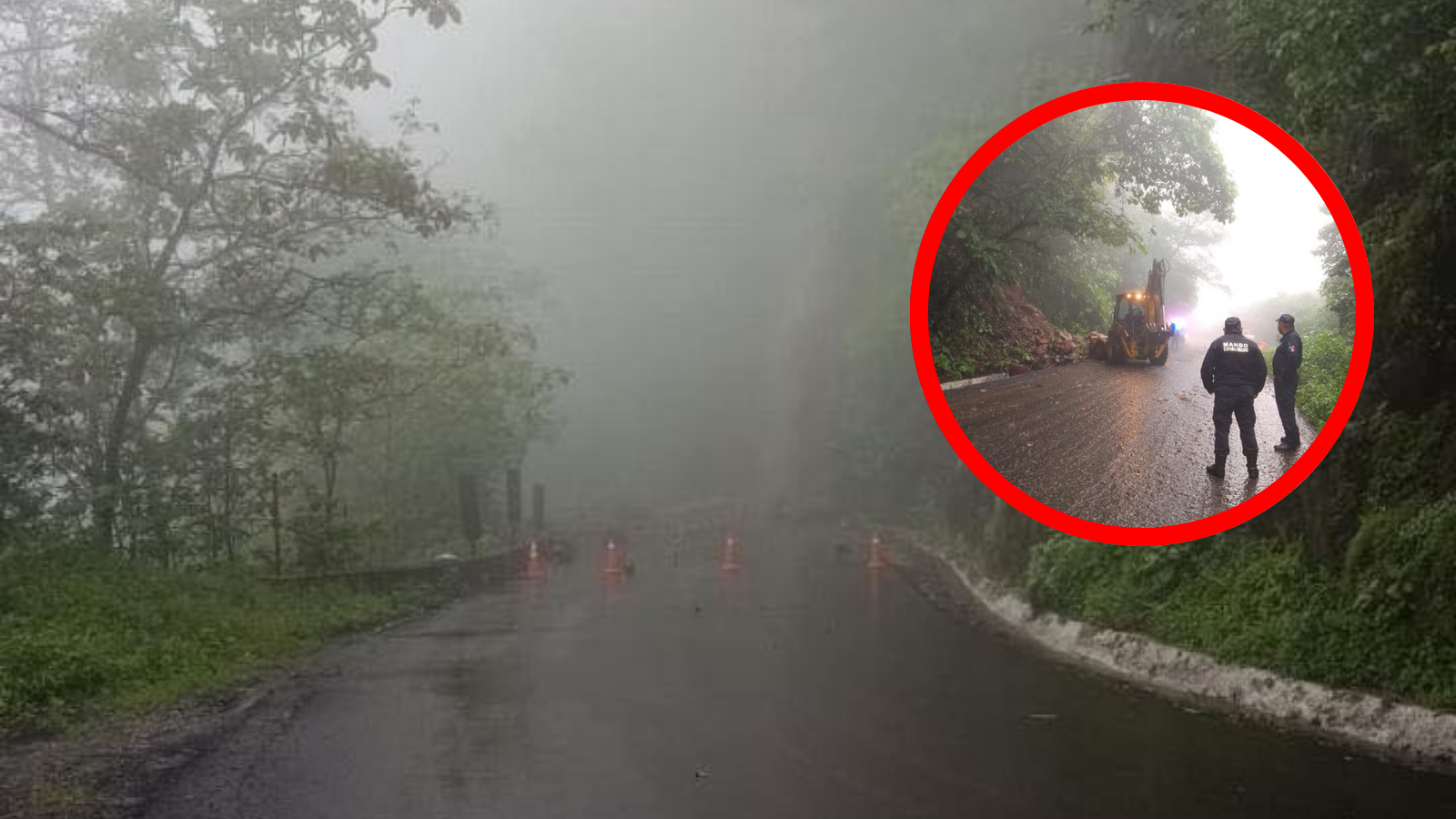 Derrumbe bloquea la carretera México-Tampico en Tlanchinol