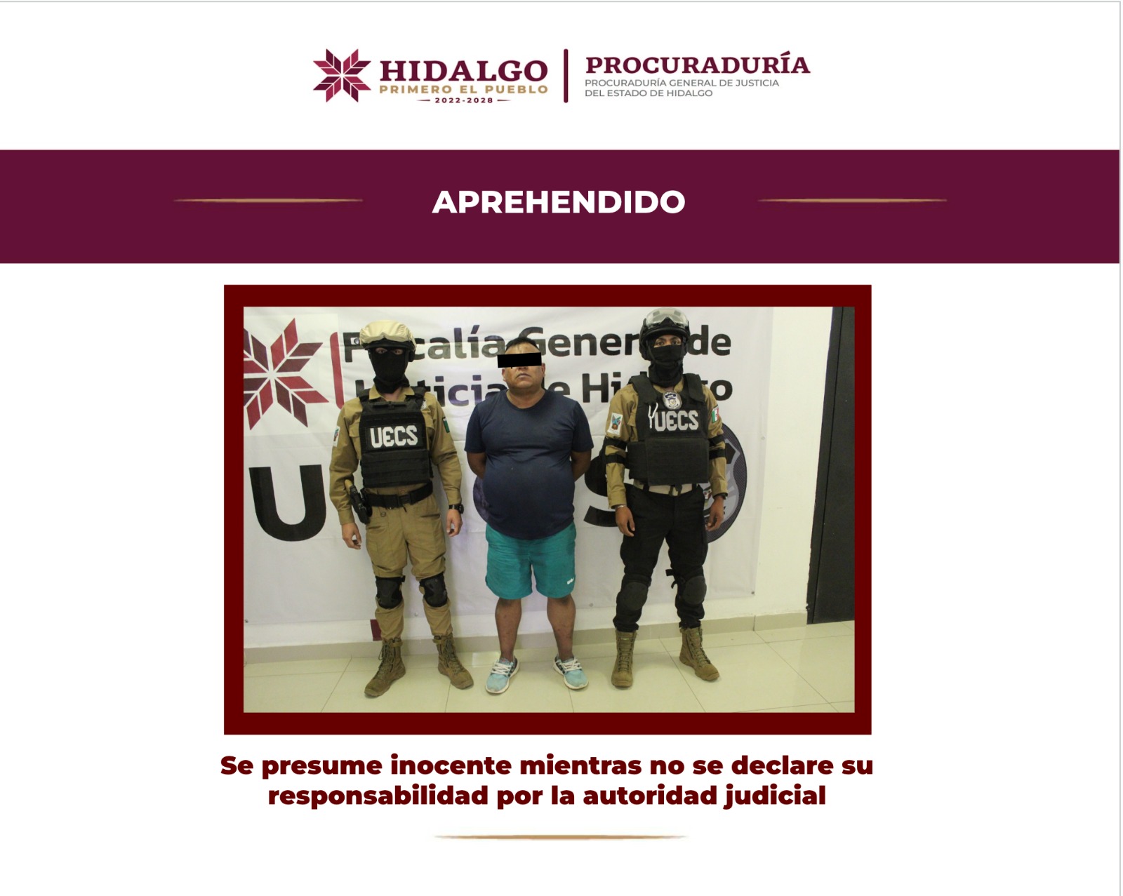 Detienen en Hidalgo a presunto extorsionador buscado en Quintana Roo