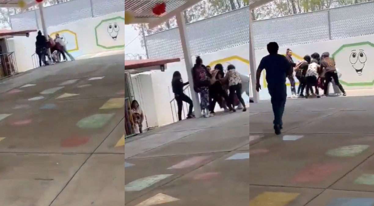 VIDEO: Madre agrede a maestra en kínder ante la mirada de niños en Pachuca