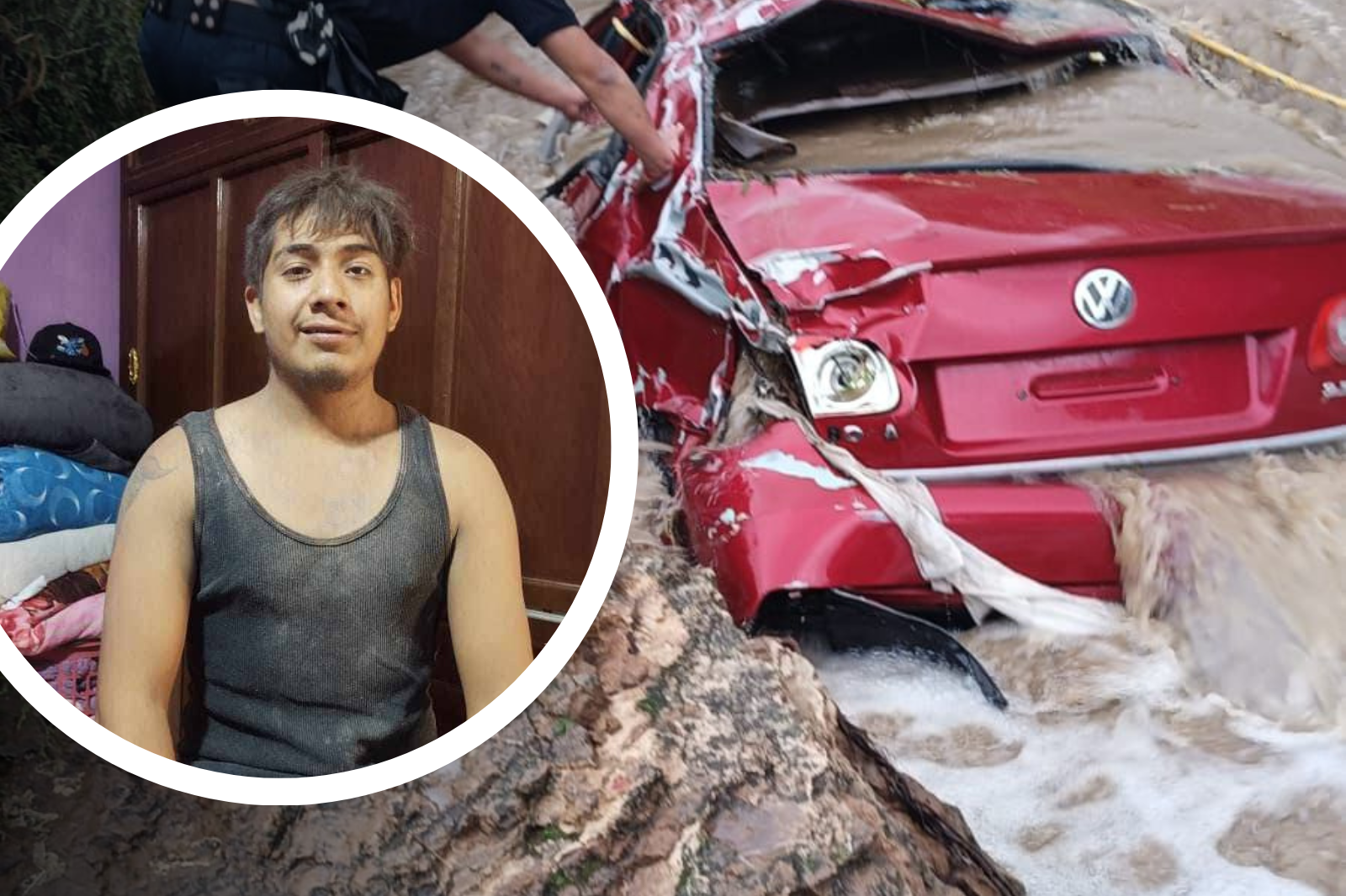 Buscan en Hidalgo conductor de automóvil arrastrado por inundaciones