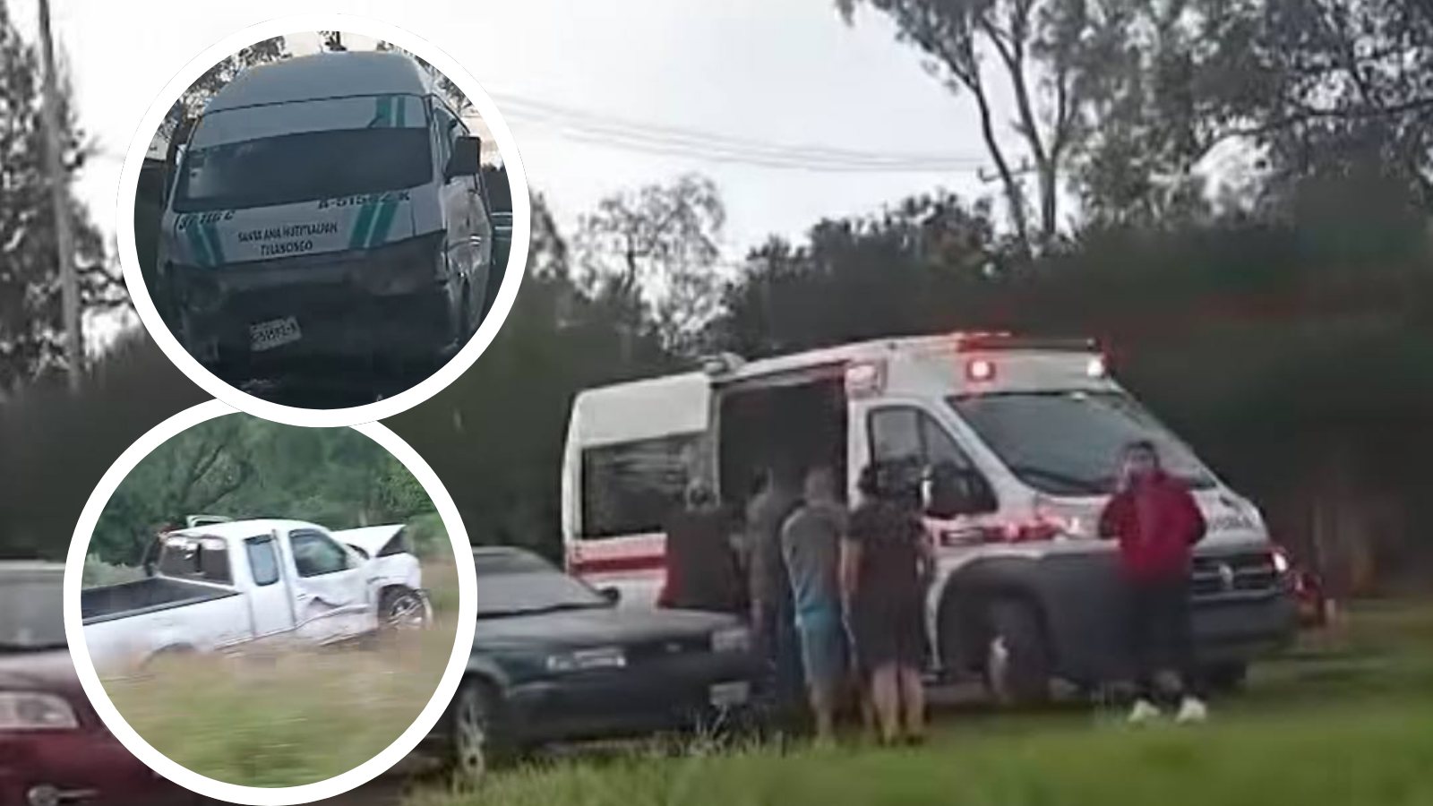 Accidente entre Urvan y camioneta en Tulancingo