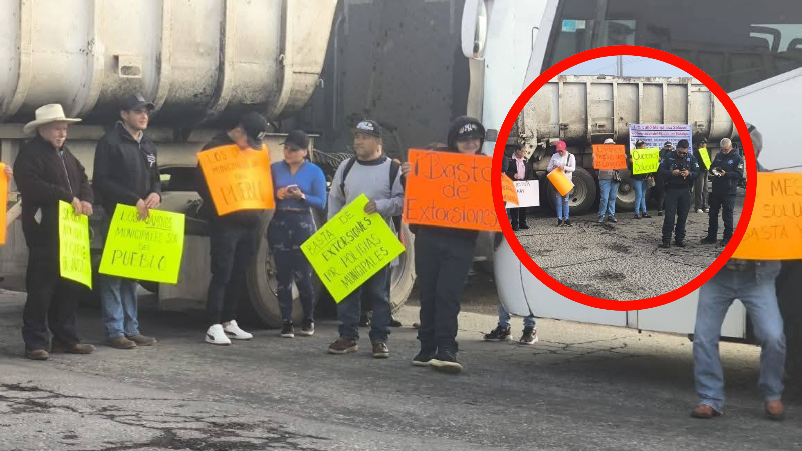 Sin paso a Villa de Tezontepec por bloqueo vial; ve que piden