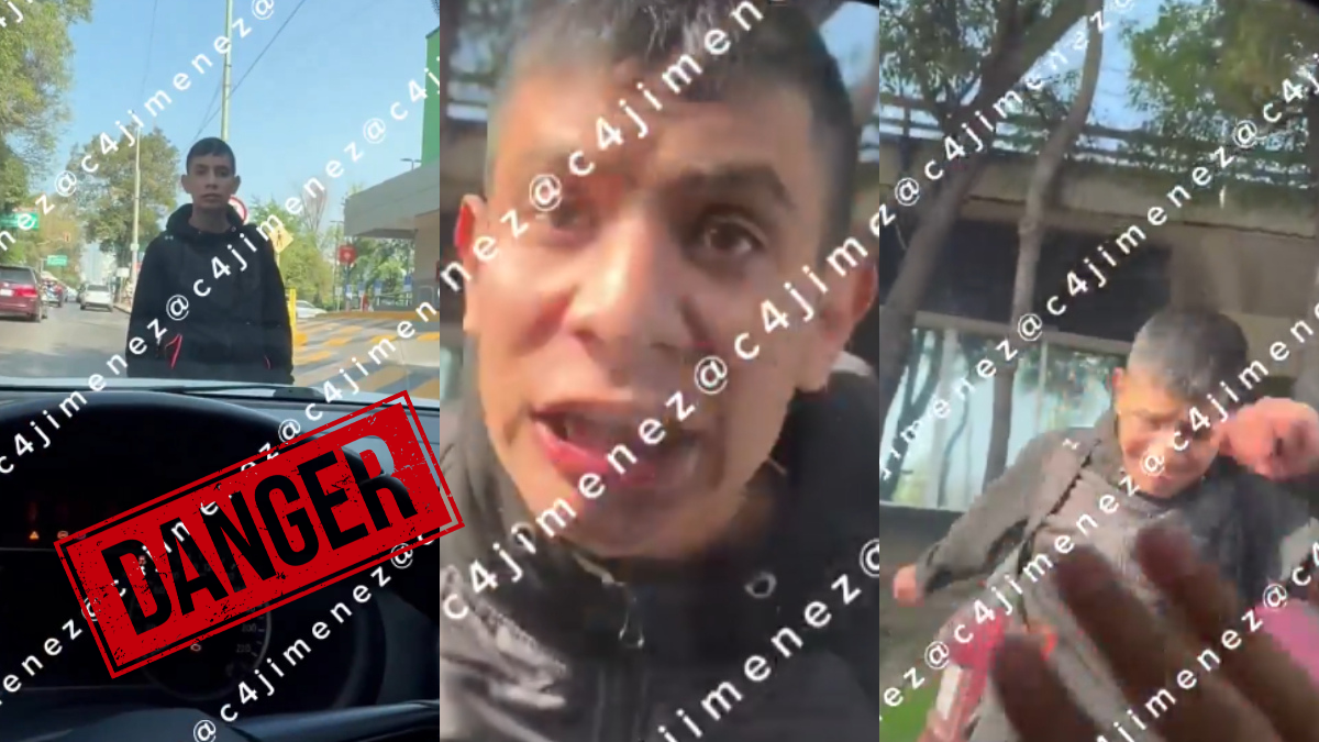 VIDEO: Motociclista enfurece porque le tocaron el claxon y causa terror a chofer y mujer en auto