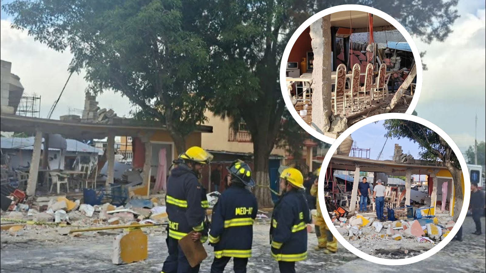 Negocio de comida explota por fuga de gas en Tepeapulco